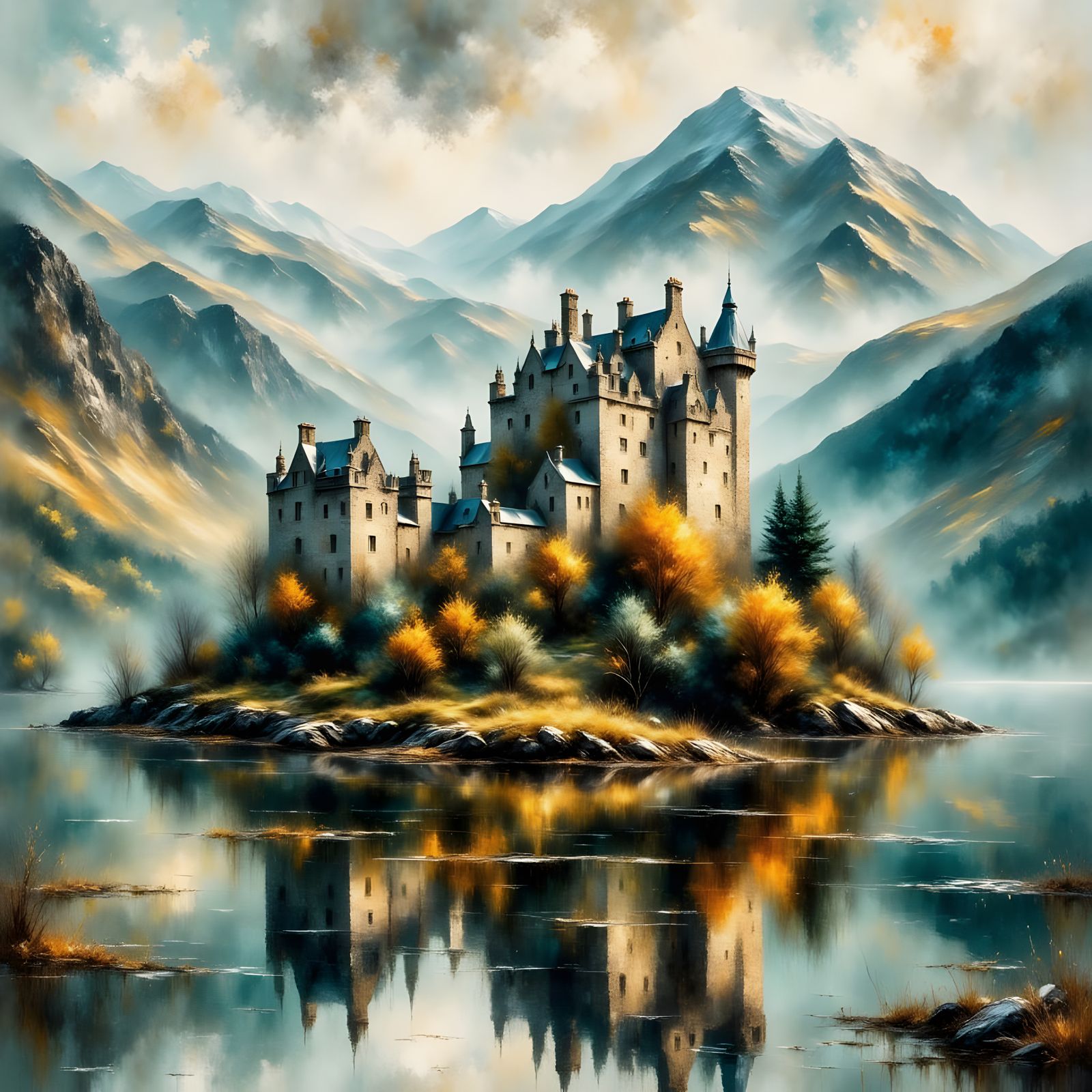 Eilean Donan Castle Amidst the Scottish Highlands