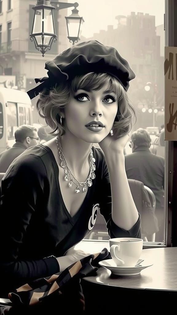 Person Waiting Inside Cozy Cafe