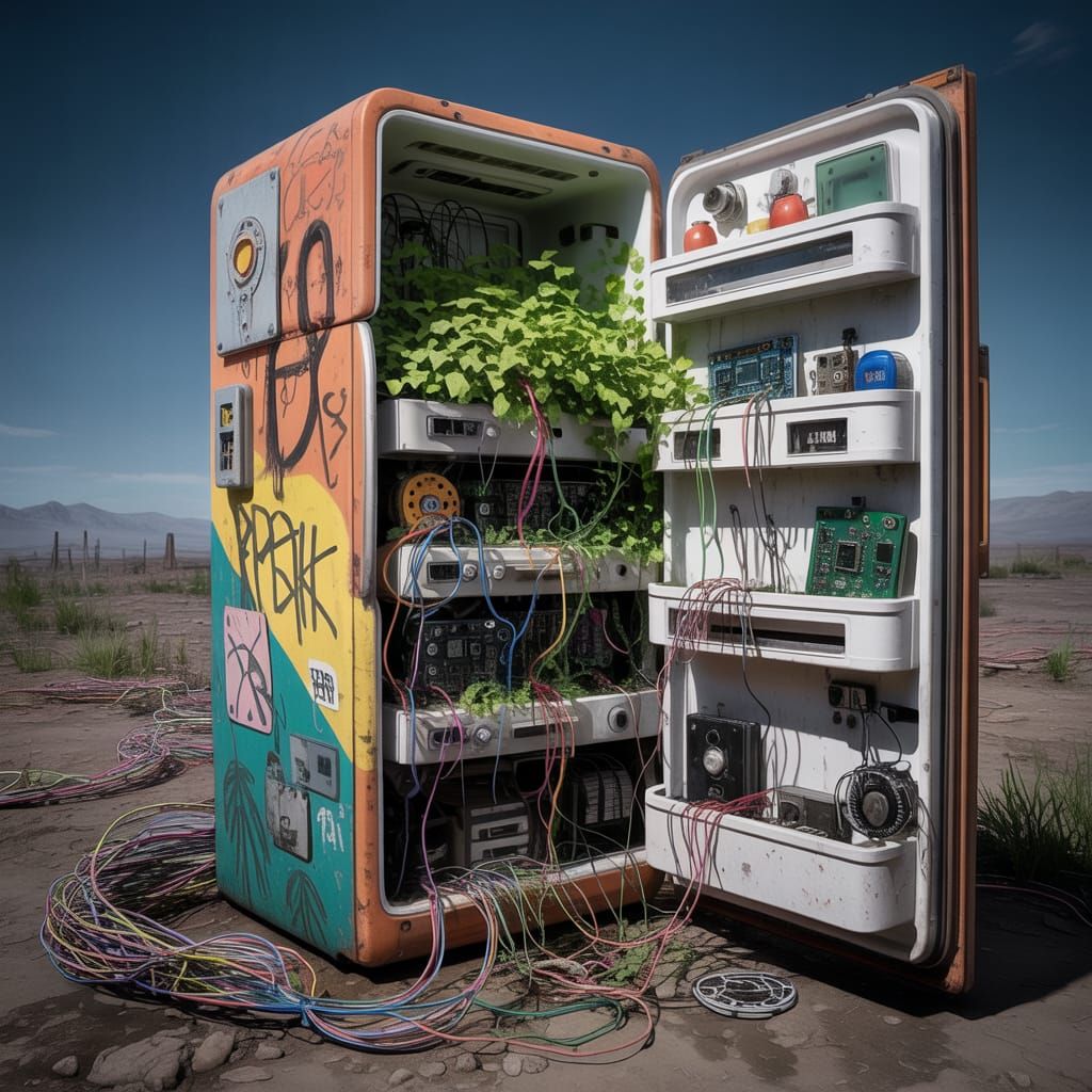 Electronic Garden in Post-Apocalyptic Refrigerator