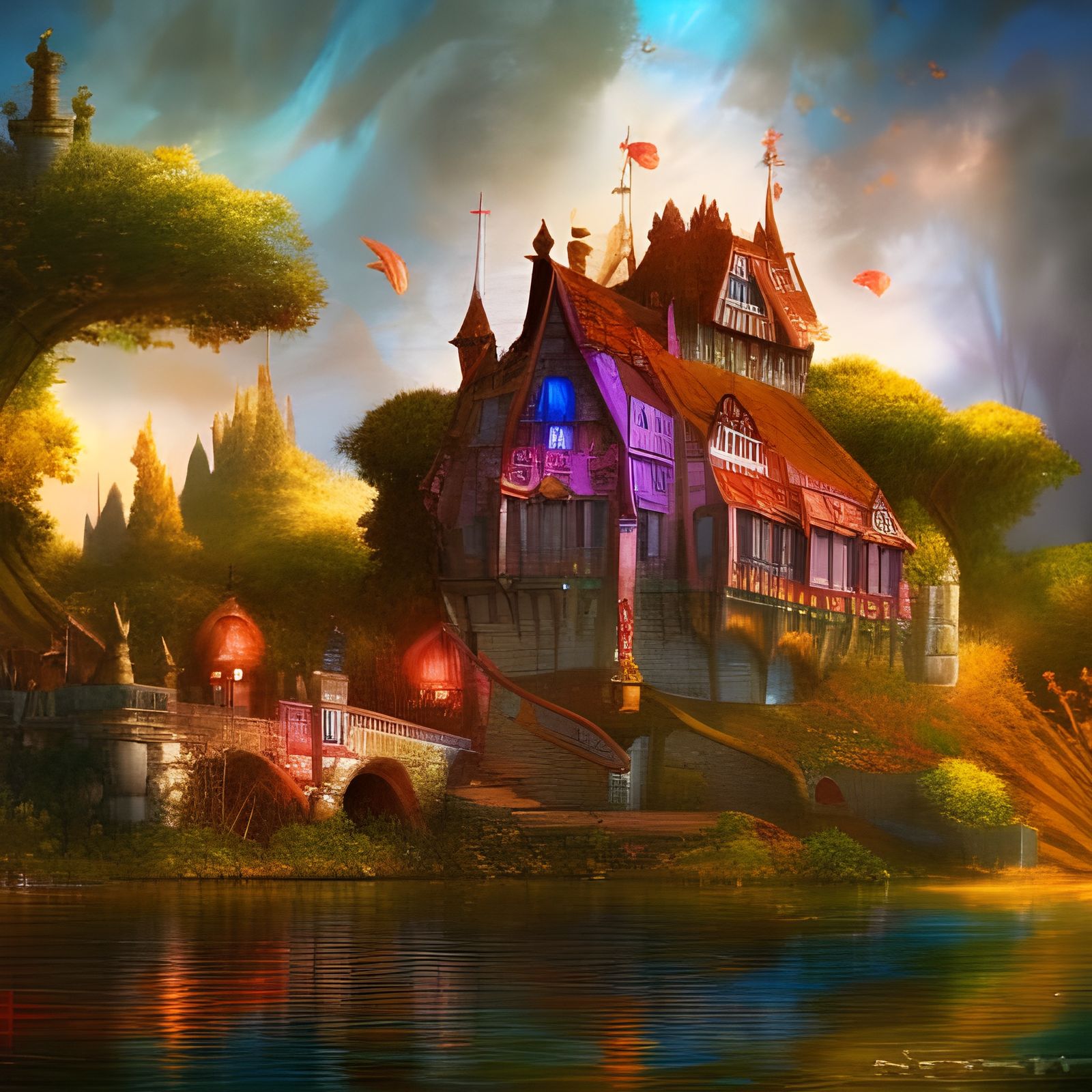 Dreamy Castle: Cel-Shaded Fantasy Concept Art