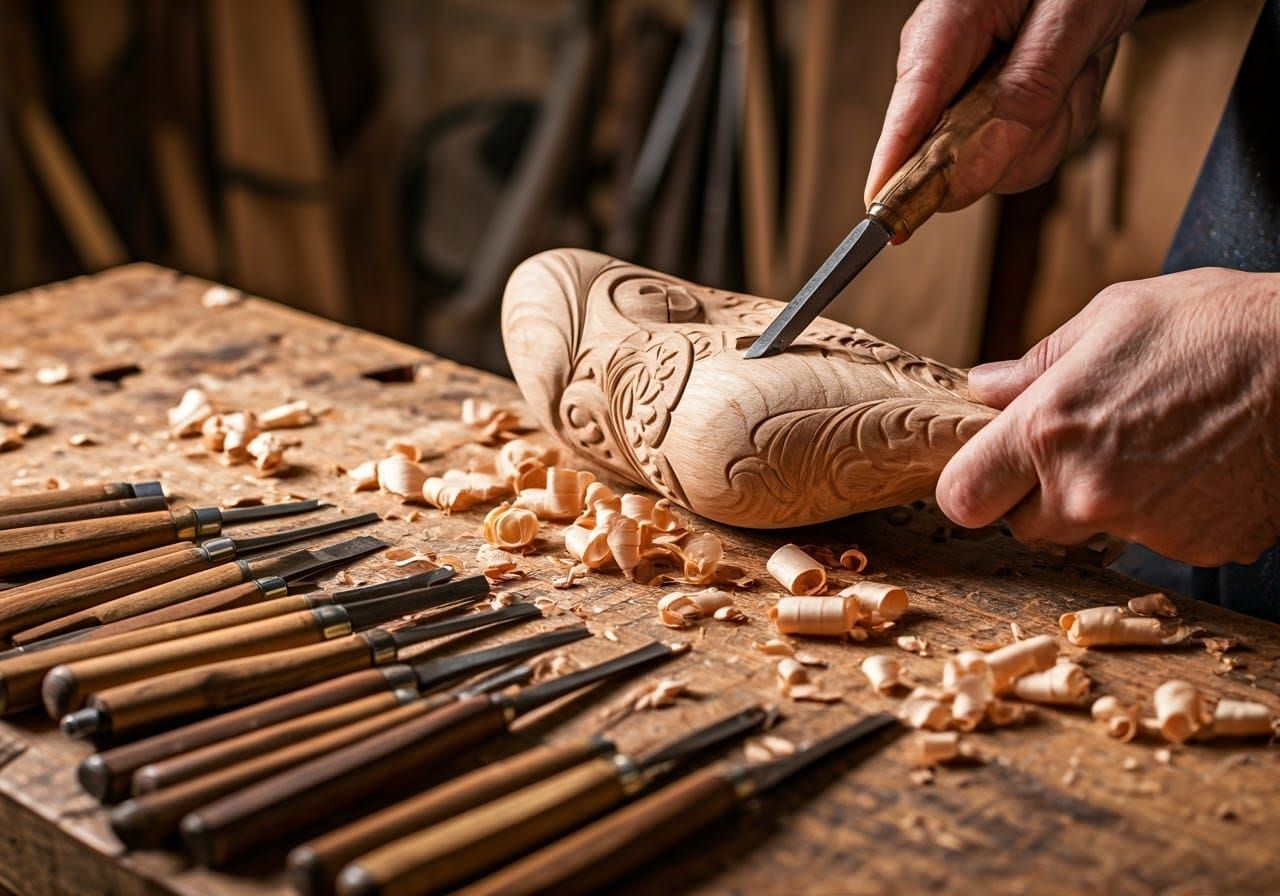 Master Woodcarver Completes Mahogany Sculpture
