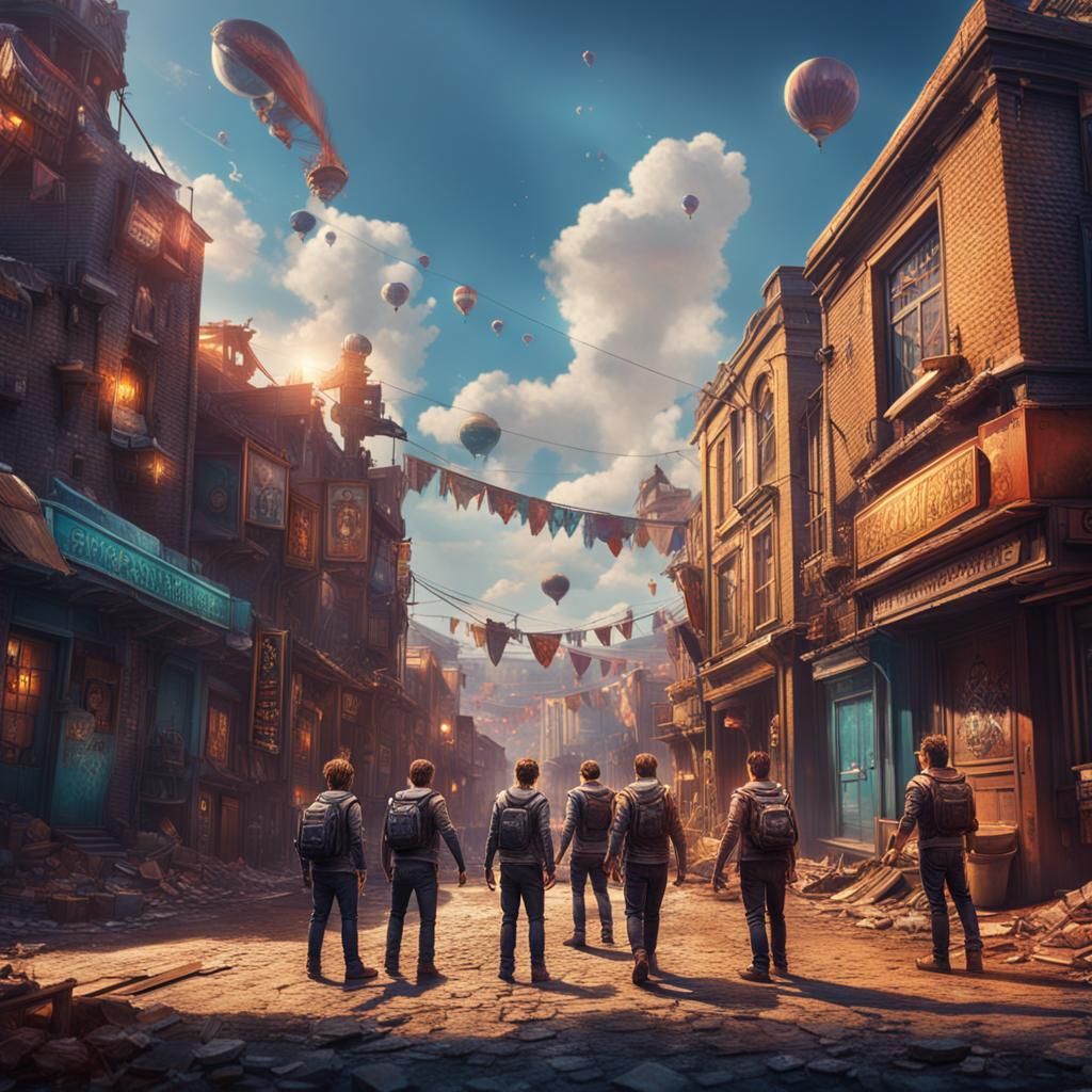 Hyperrealistic Boy Band Poster Art