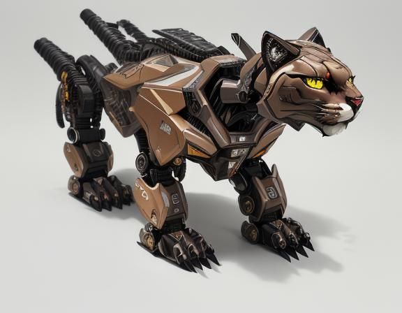 Hyperrealistic Robotic Cougar Mecha with Intricate Details
