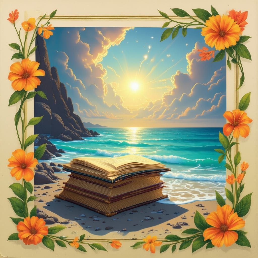 Glowing Book Guides Ship to Sparkling Sea