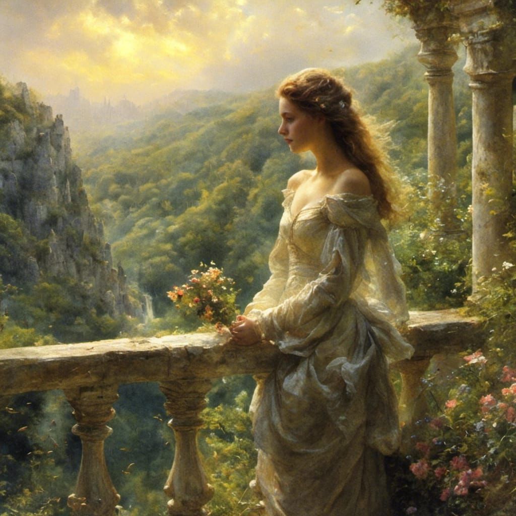 Ethereal Balcony in Light Fantasy Style