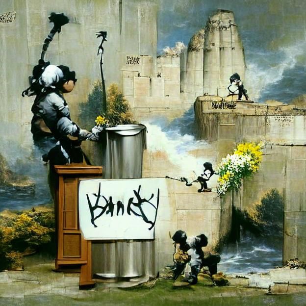 Banksy-Style Street Art