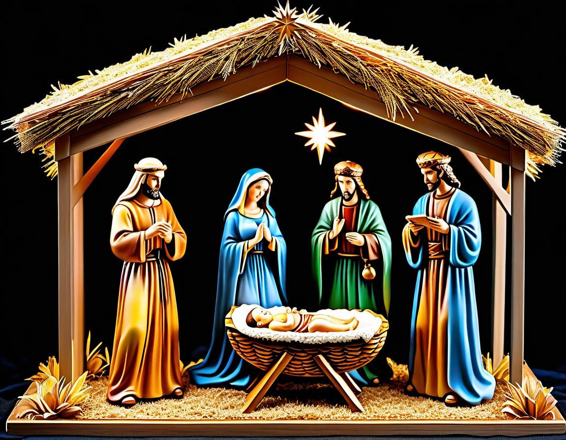 Christmas Nativity Scene with Soft Glow