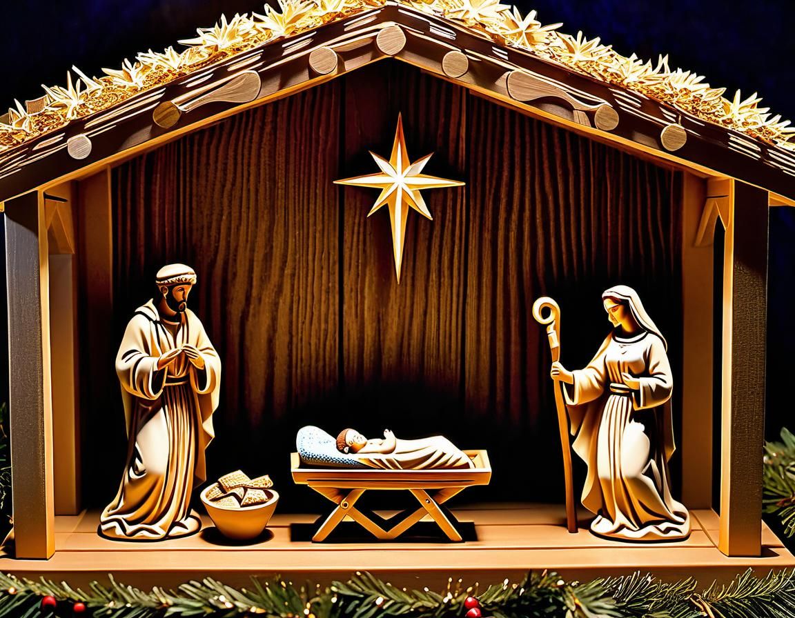 Hyperrealistic Nativity Scene with Soft Glow
