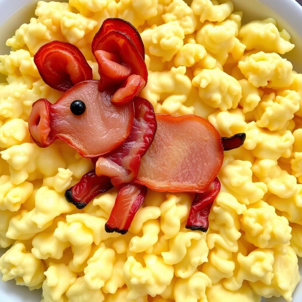 Bacon Piglet in Scrambled Eggs: A Breakfast Delight