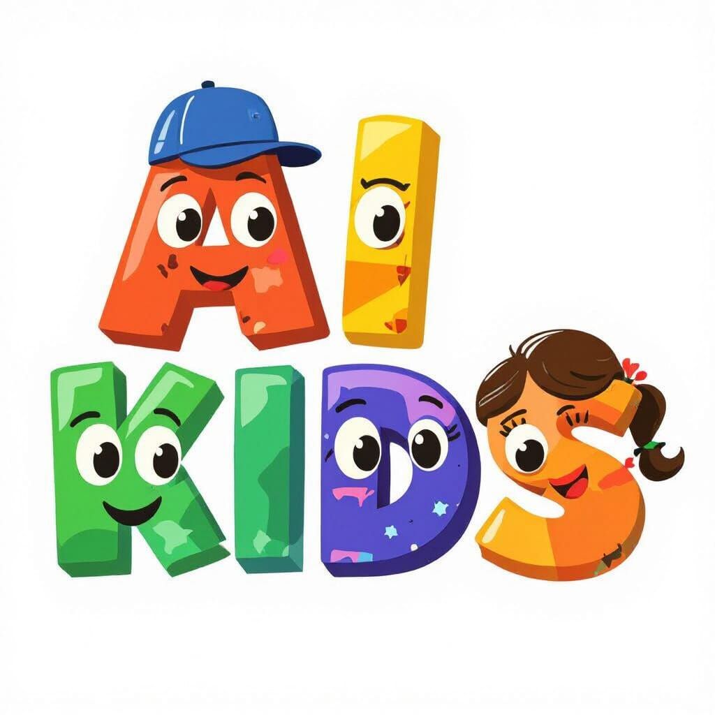 Woman Holding a KIDS Sign in Stylized Typography