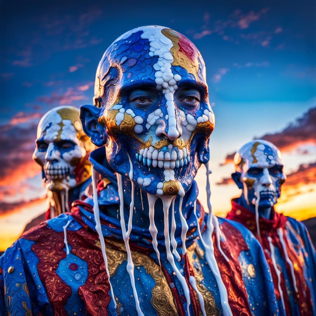 Cosmic Liquid Acrylic Dreamscape in Divine Psychedelic Art