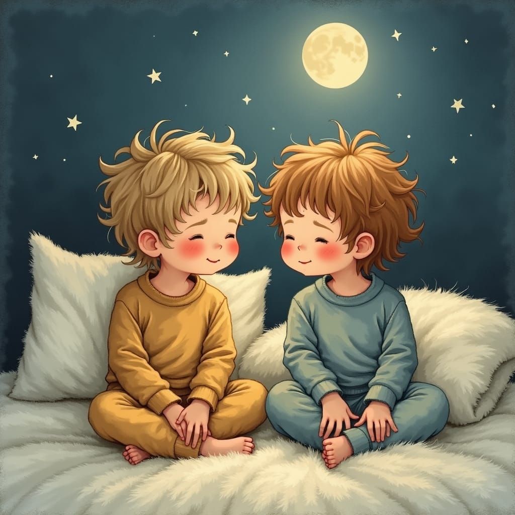 Boys in Pajamas: A Whimsical Bedtime Scene