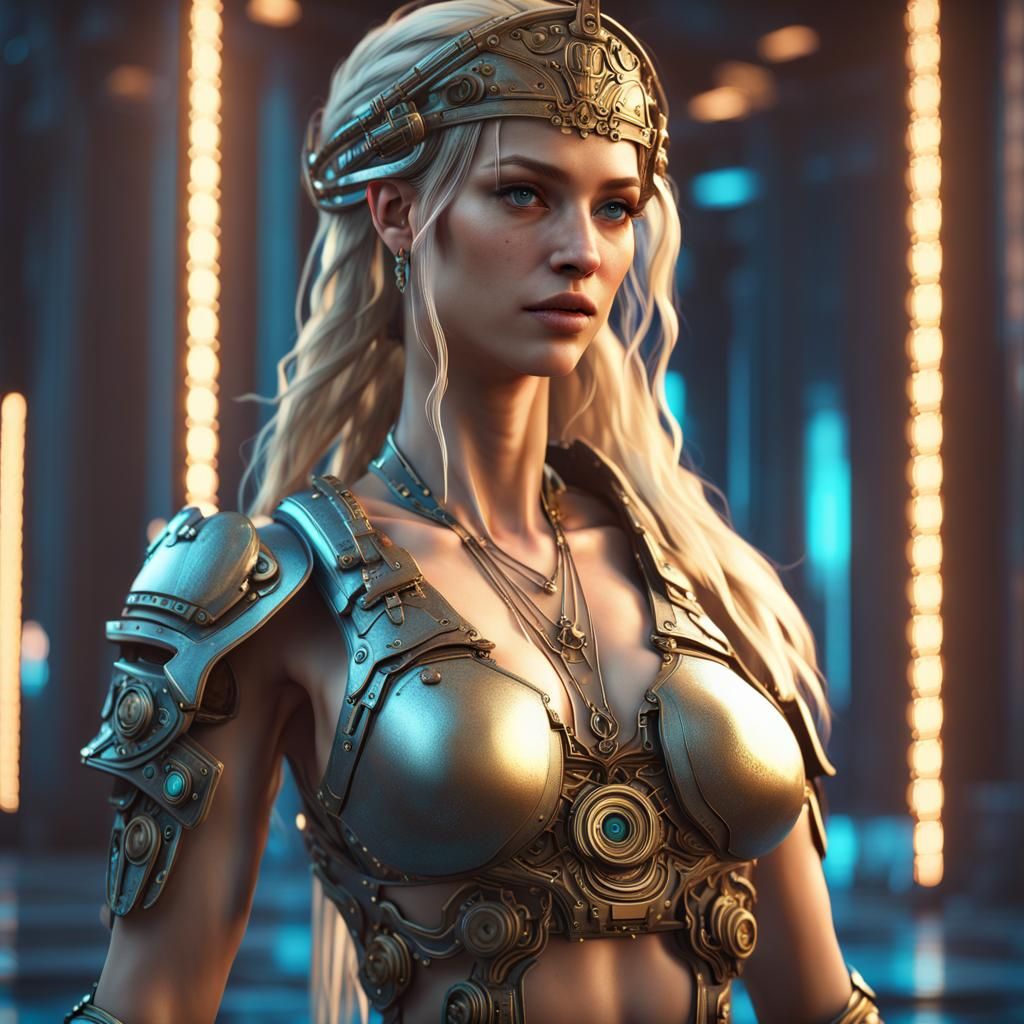 Cyberpunk Aphrodite: 3D Game Cinematic Goddess
