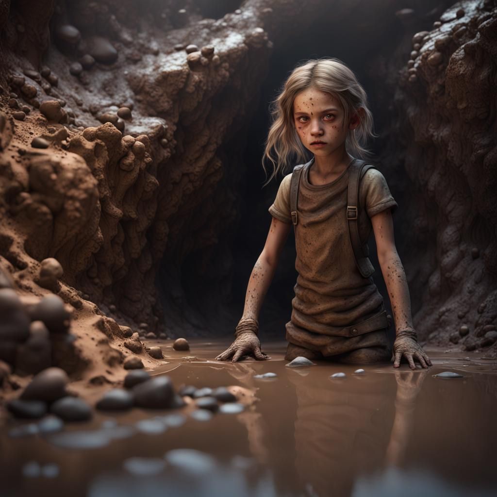 Mud Girl Lures People to Sinkhole: Fantasy Art