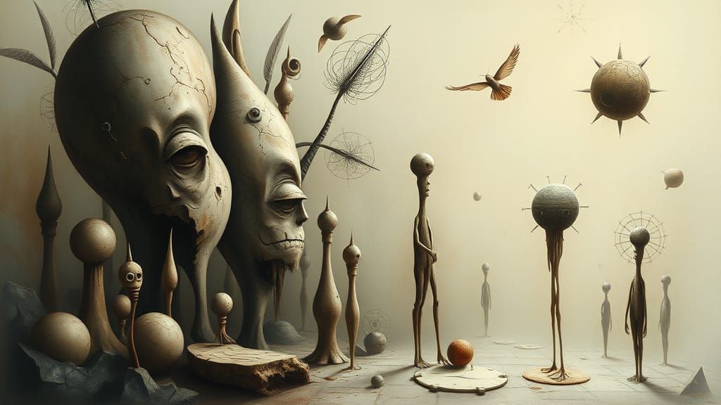 Surreal Landscape in Soft Watercolor Brushstrokes