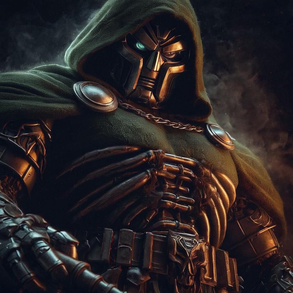 Armored Bear Doctor Doom Portrait in Darkness