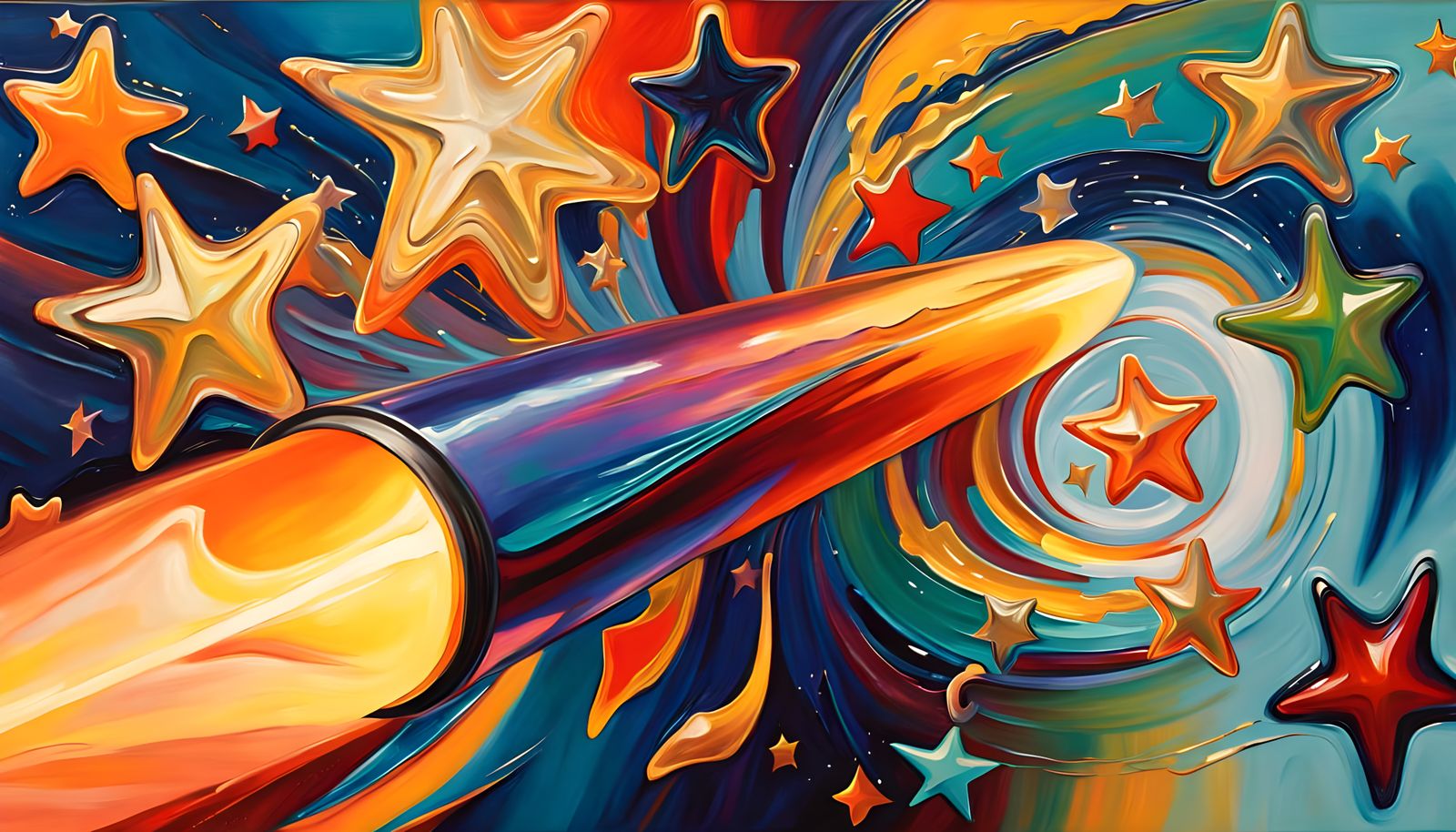 Glowing Vortex Ship in Iridescent Colors