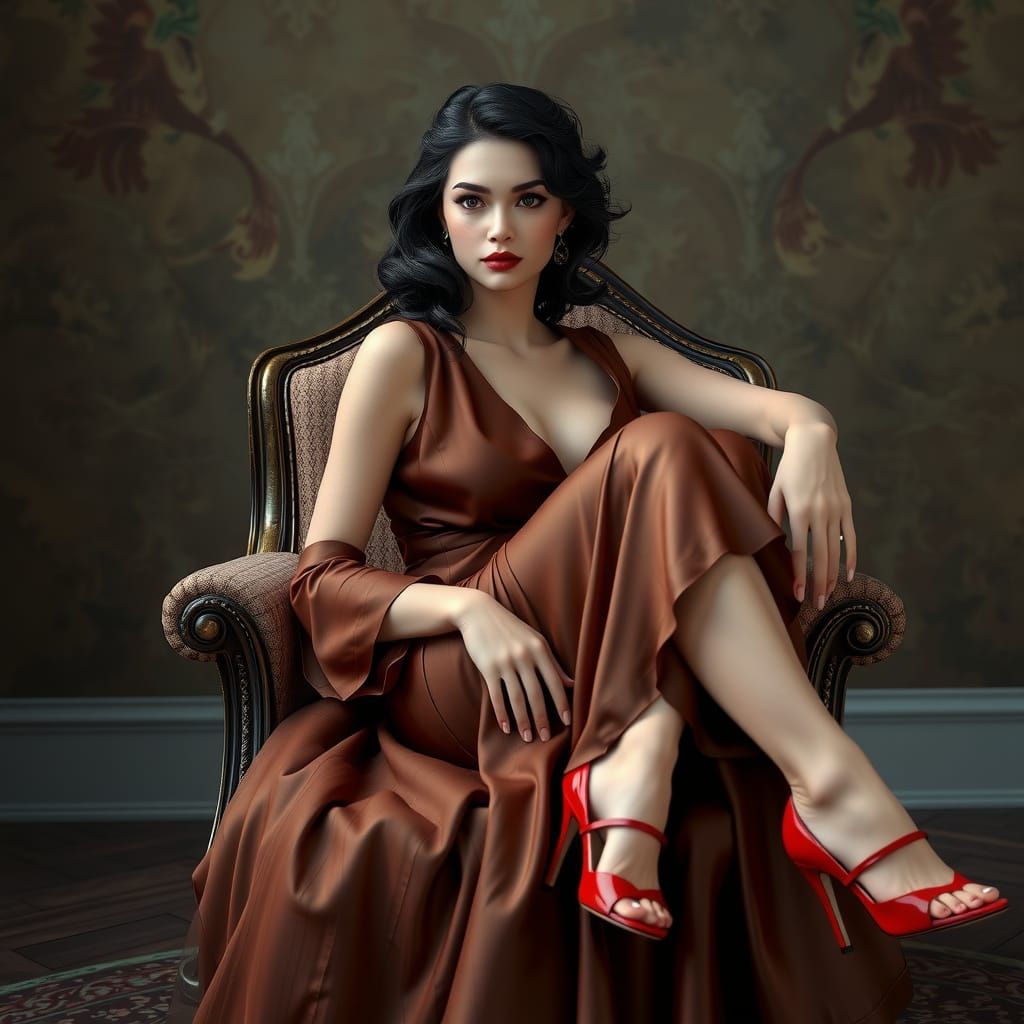 Elegant Woman in Vintage Opulence