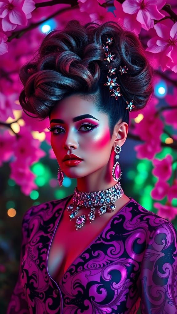 Ethereal Spring Gala Elegance in Dark Pastel Goth Style