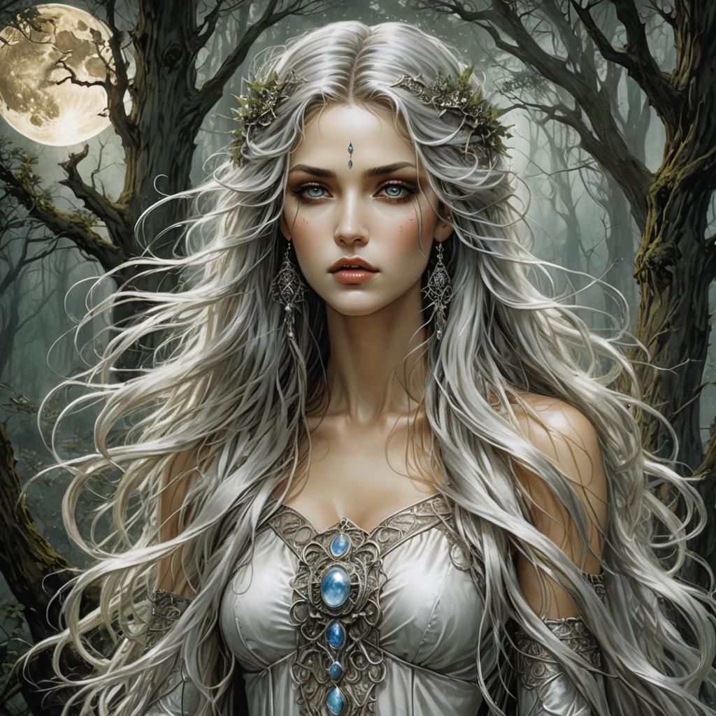 Lunar Goddess in Ethereal Beauty