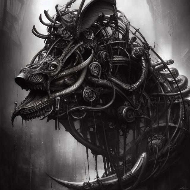 Divine Technical Wolf: Digital Illustration in Artgerm Style