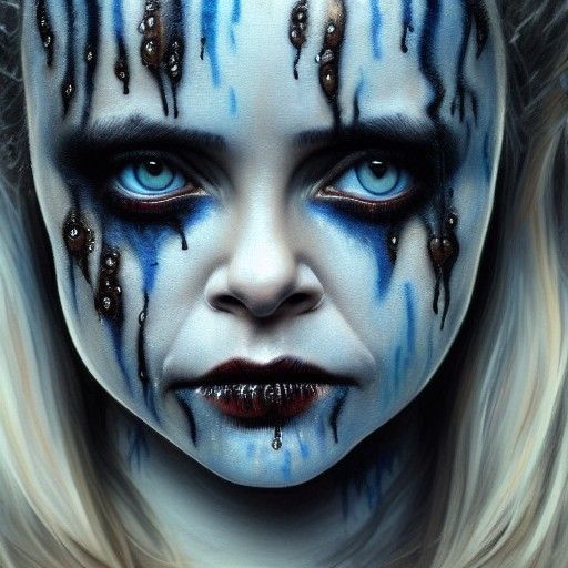 Moody Close-Up of Character in Giger Style