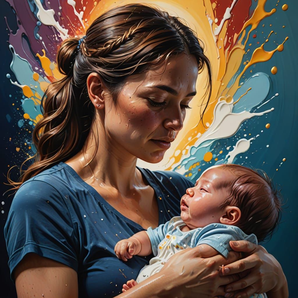 Motherly Love in Hyperrealistic Splendor