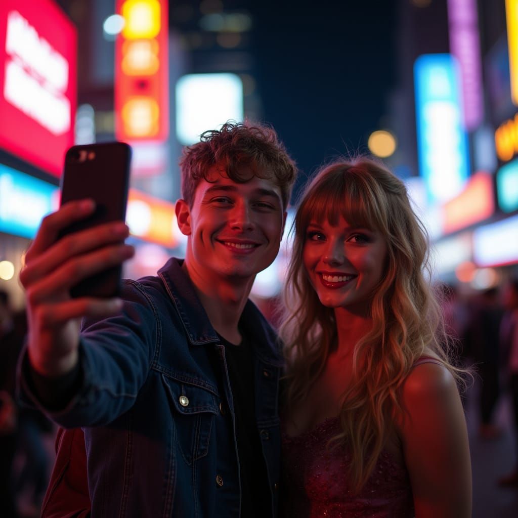 Taylor Swift Poses for Photorealistic Selfie with Fan at Nig...