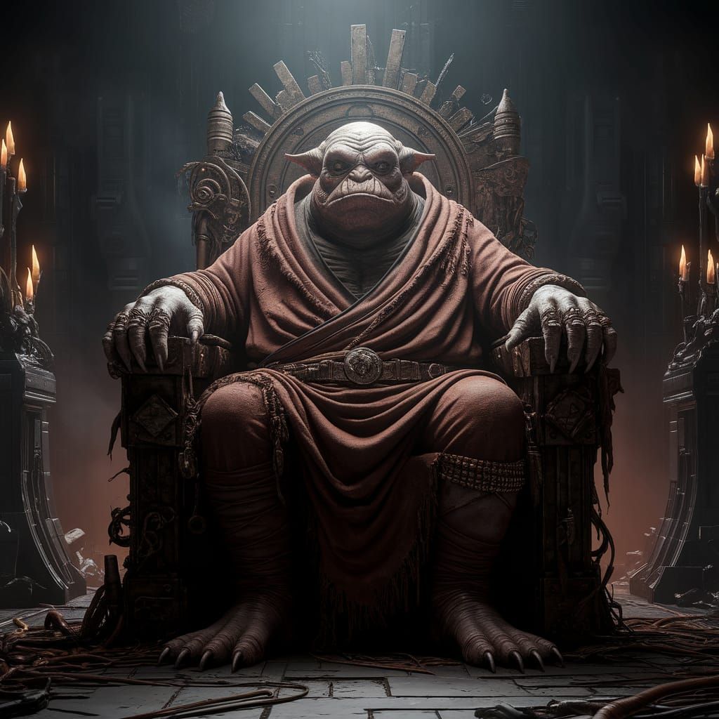 Alien Crime Lord Maze on Scrap Metal Throne