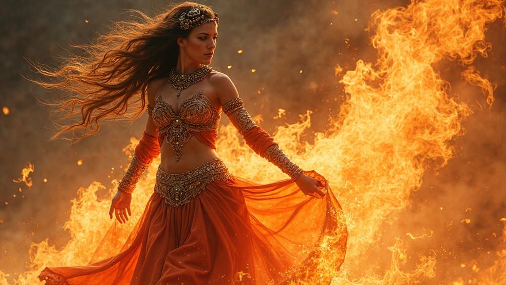 Fiery Gypsy Sorceress Fantasy Art
