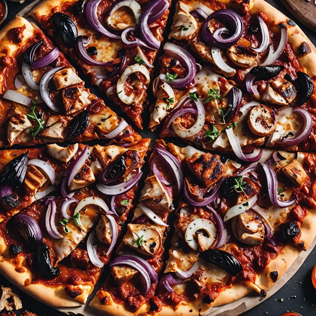Authentic Italian Pizza with Chicken and BBQ Sauce