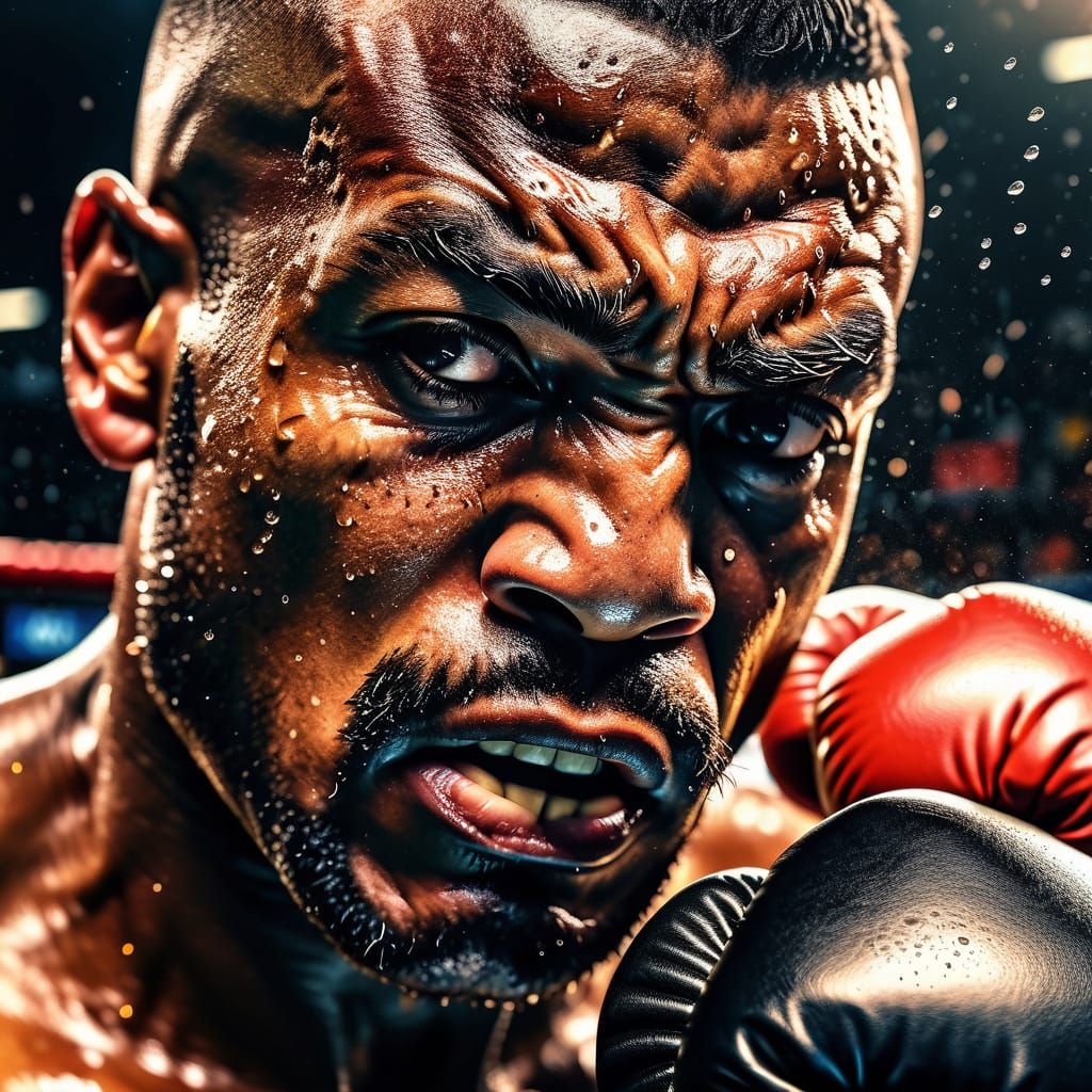 Boxer's Punch: Hyper-Realistic Digital Art in 4K
