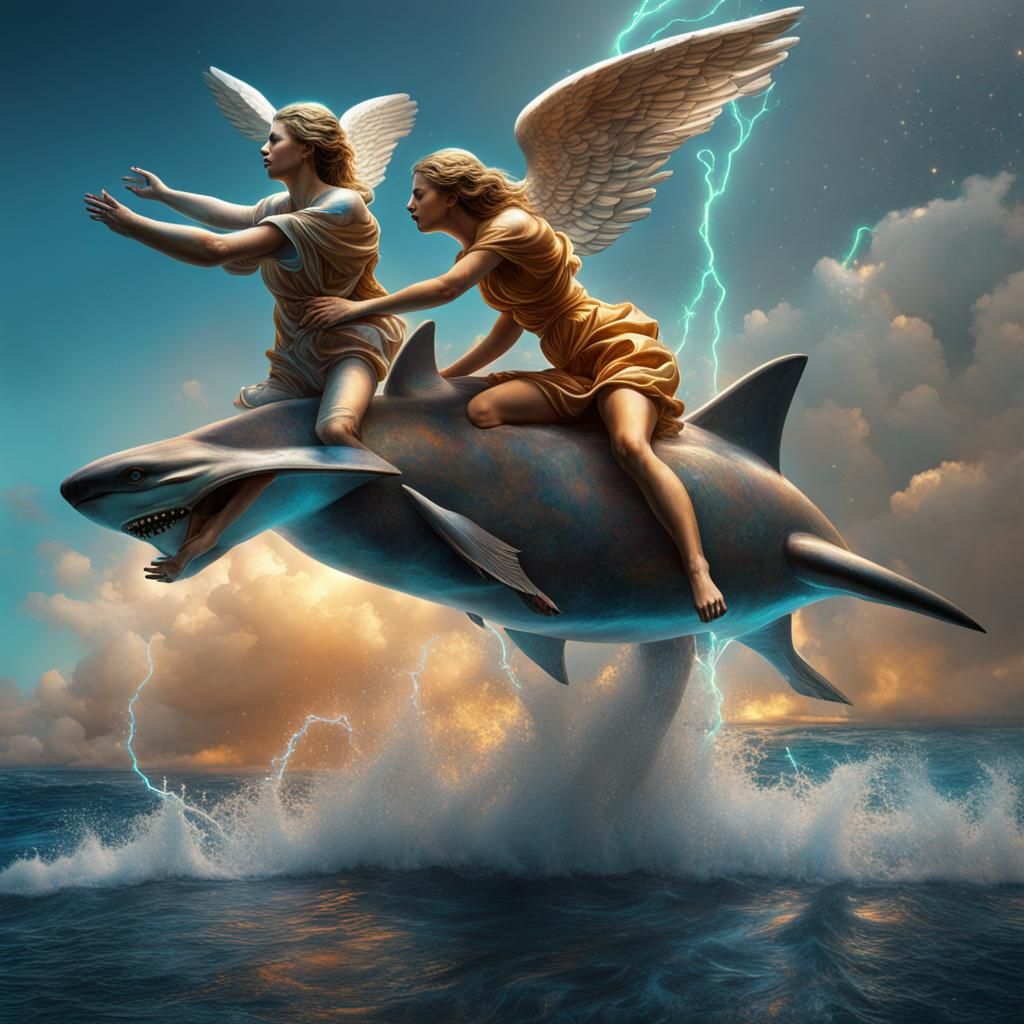 Angelic Astral Projection in Visionary Art Style