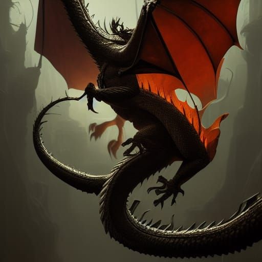 Eastern Dragon in Dark Fantasy Style