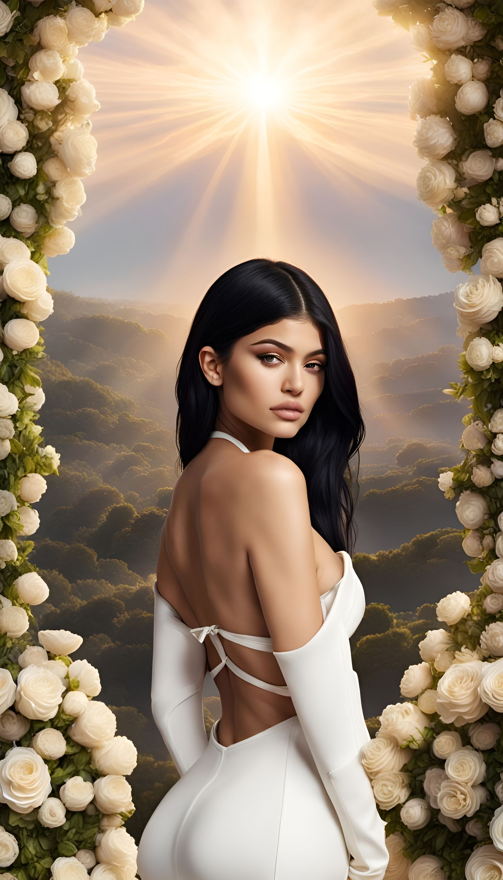 Realistic Portrait: Supreme Goddess in Heavenly Light