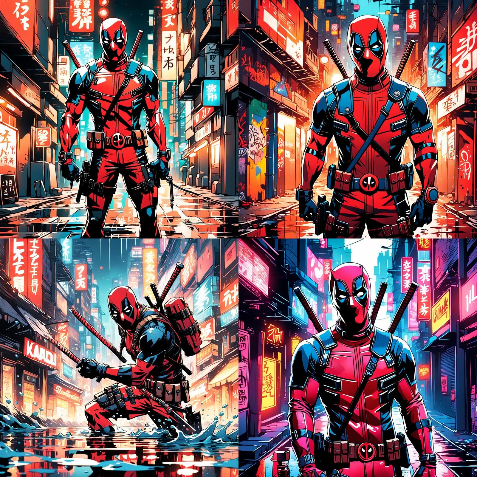 Deadpool in Anime Key Visual Style