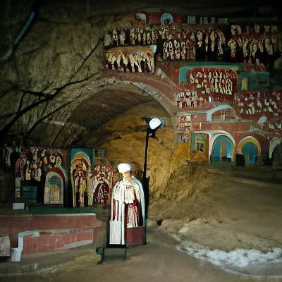 Underground Church in Russian Village Catacomb