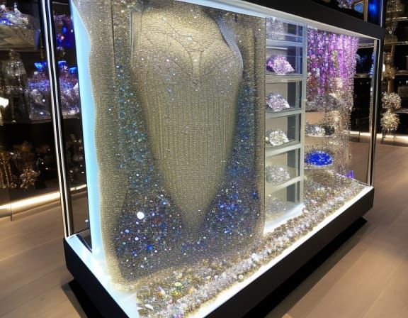 Sparkling Swarovski Crystals and Gems Display