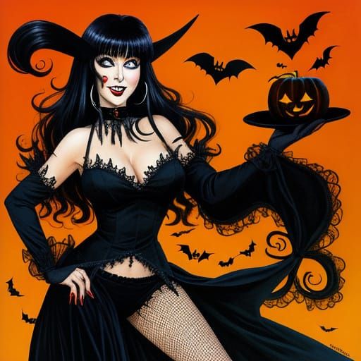 Elvira Embraces the Spooky Halloween Season