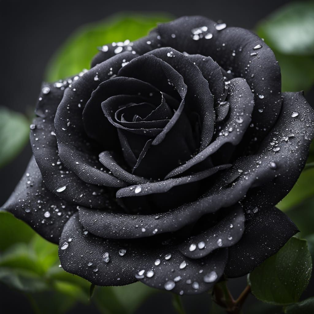 black rose in the morning
