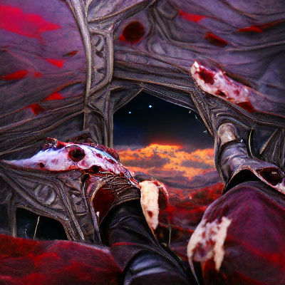 Surreal Flesh Landscape: An AI-Generated Nightmare