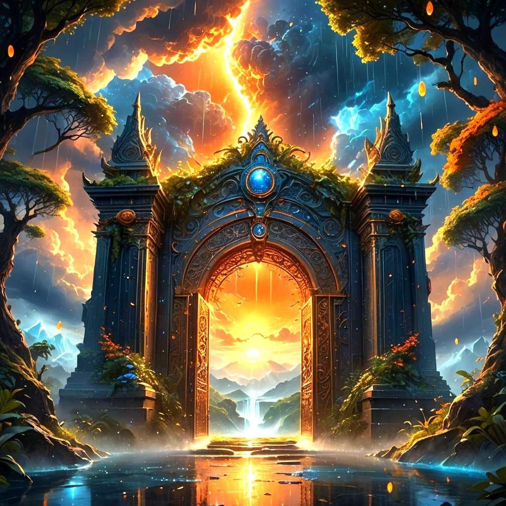 Sun Sparks Open Under Dark Clouds