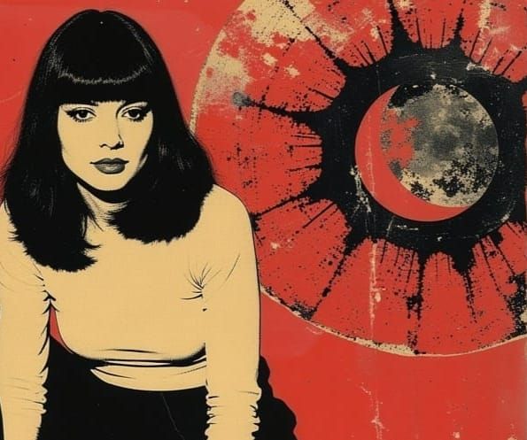 Surreal 1960s Fashion Icon in Groovy Psychedelic Kaleidoscop...