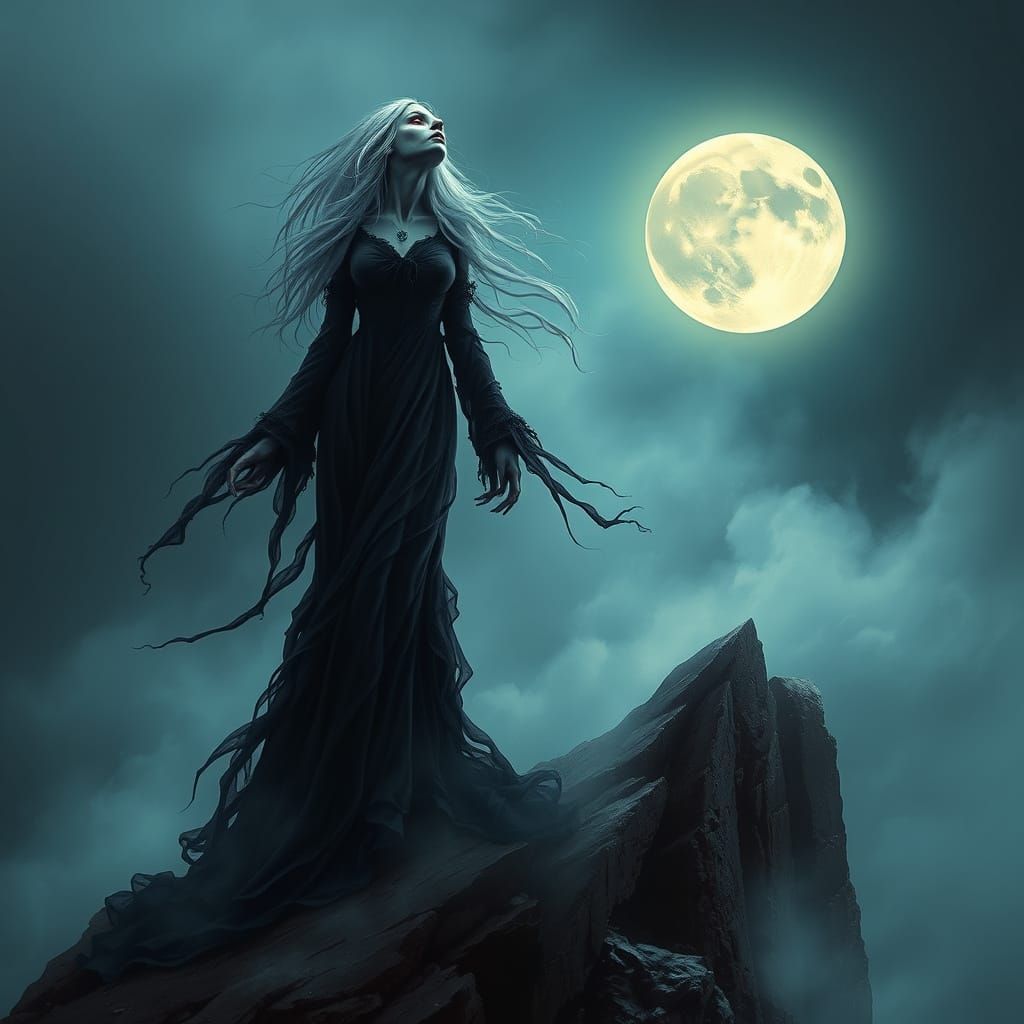 Glowing Banshee Soars Above a Windswept Landscape in Cyberpu...