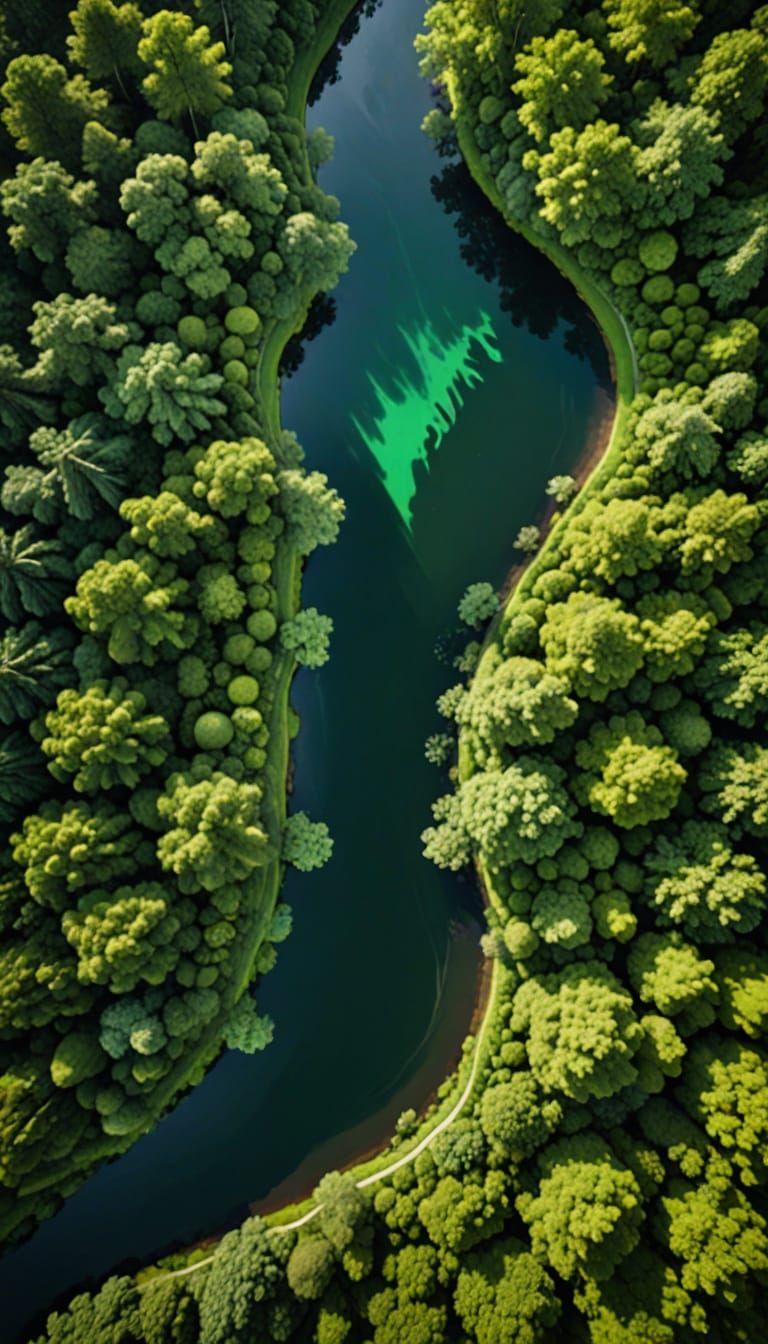 Emerald Forest: Serpentine River Aerial View