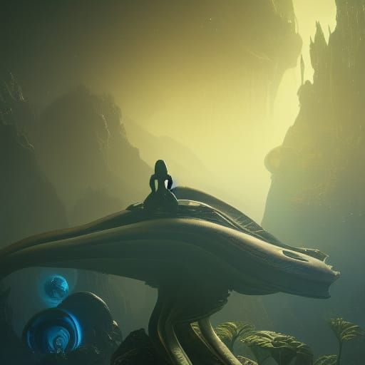 Alien Race Watching Earth: Hyperdetailed Concept Art