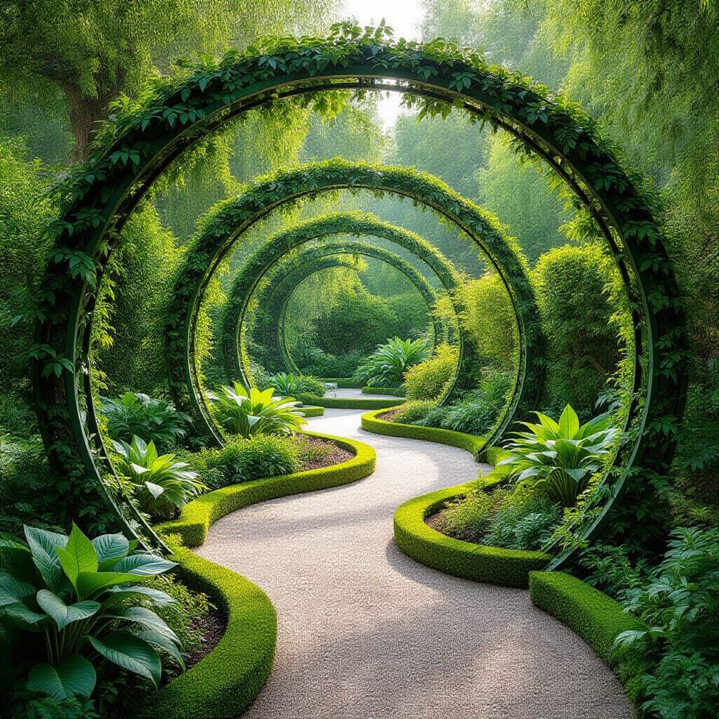 Art Nouveau Garden Sculptures: A Tranquil Floral Escape