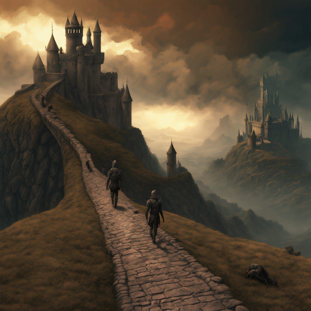 Medieval Castle Ambush in a Dramatic Mountain Landscape