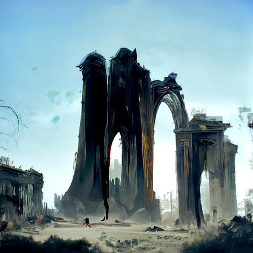 Arches of a Dying City on Desolate Planet