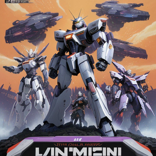 Dark Purple Destroy Gundam in Vibrant Desert Landscape